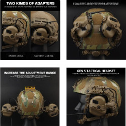 Tactical Multi-Angle Rotation Helmet Rail Adapter Tan